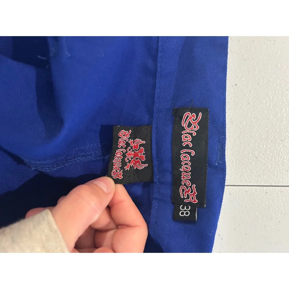 Blac Lacquer Mens Royal Blue Cargo Shorts Size 38 Cotton Blend Streetwear Utili